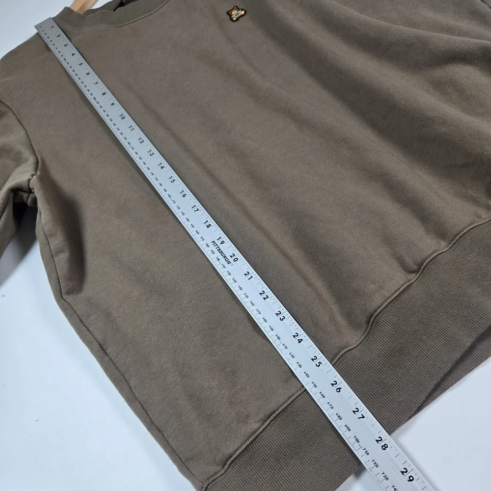 Teddy Fresh Sweatshirt Mens XL Brown Bear Patch Crewneck Pullover Sweater
